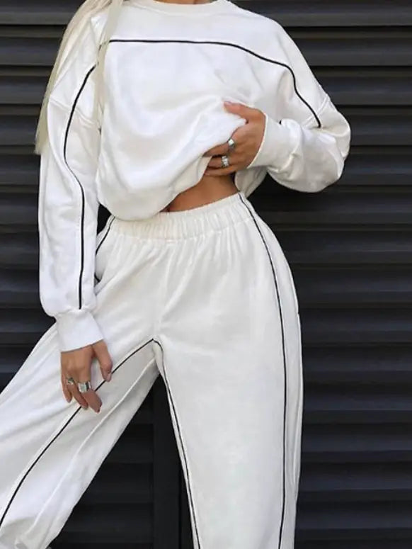 LONG SLEEVE SWEAT SHIRT AND PANTS TWO-PIECE SET