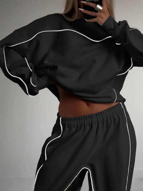 LONG SLEEVE SWEAT SHIRT AND PANTS TWO-PIECE SET